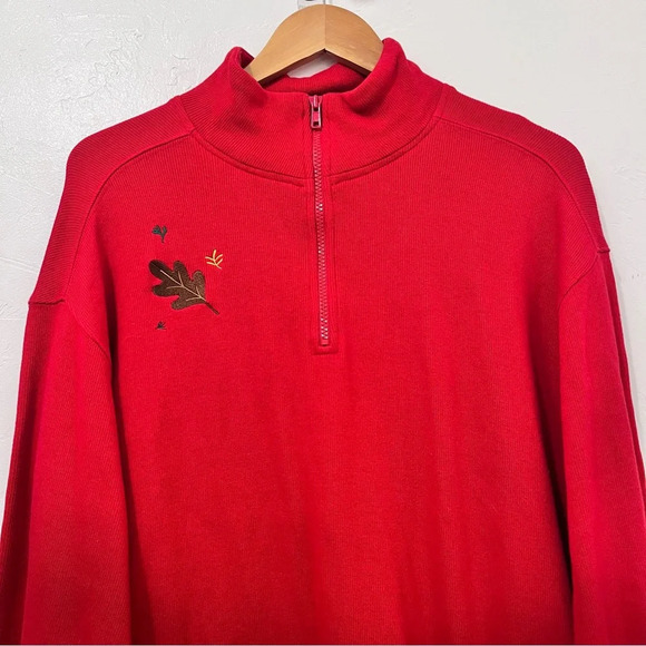 Vintage‎ Disney Store 90s Red Pullover Pooh And Piglet Embroidered 1/4 Zip L - Picture 2 of 6